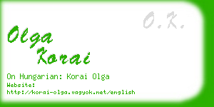 olga korai business card